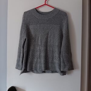 RAFFI 100% Cashmere Knit  + Crochet Sweater L